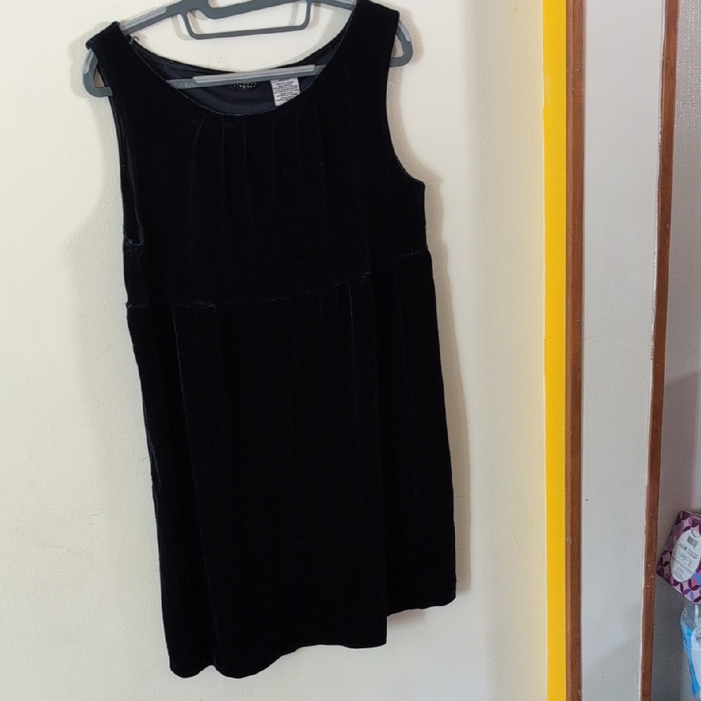 Velour Navy Sleeveless Dress